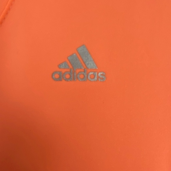 Adidas Neon Orange Climalite V-Neck Tee Women's Size Medium - Picture 4 of 9